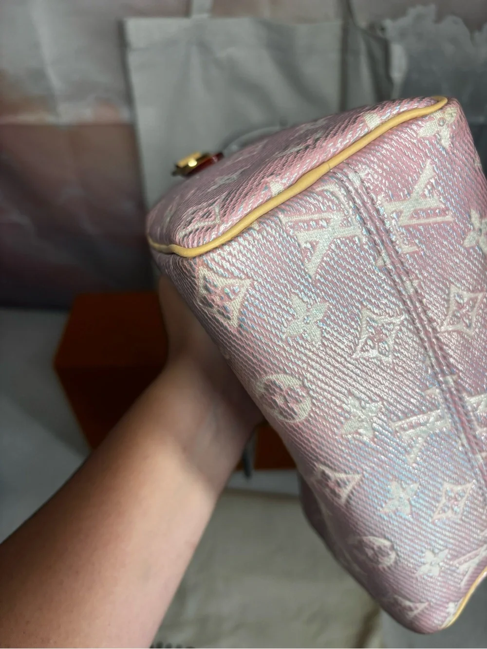 Louis Vuitton Speedy Nano Pink Metallic Limited Shimmer Microchip Version